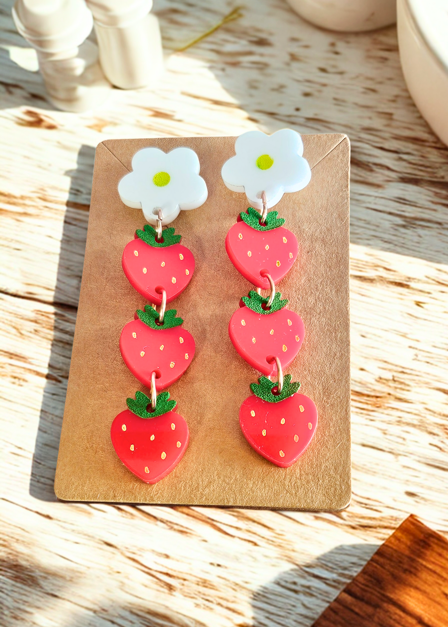 Strawberry Floral Earrings