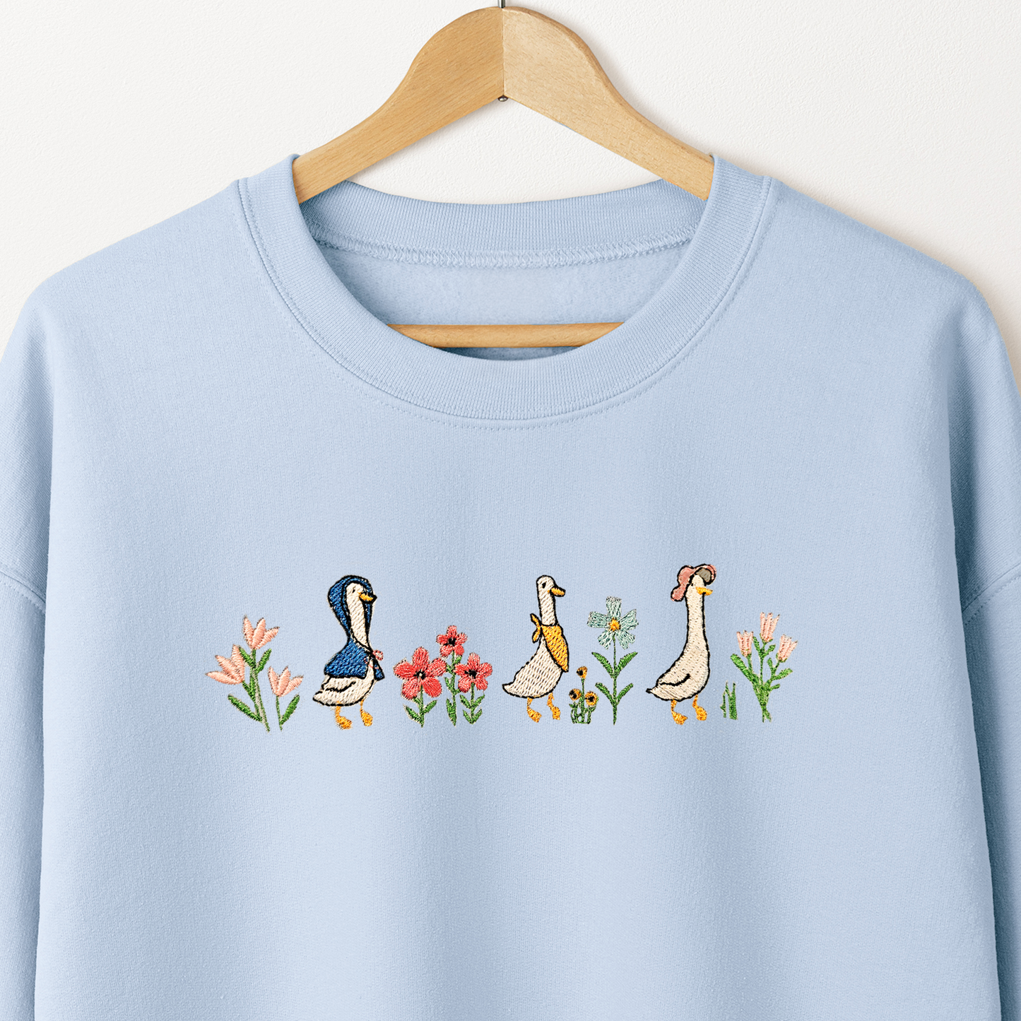 Summer Geese Embroidered Sweater