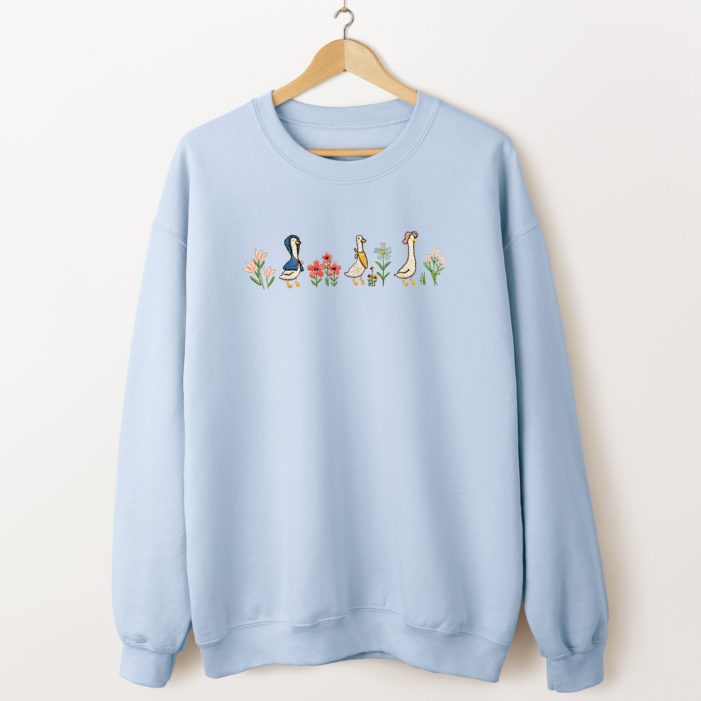 Summer Geese Embroidered Sweater
